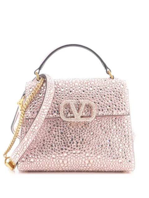 Valentino Garavani Pre-Owned VSling Top Handle Bag Crystal Embellished Leather Mini shoulder bag