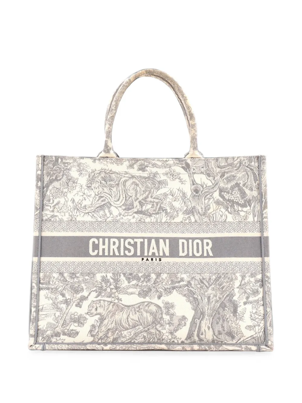Christian Dior Pre-Owned Book Embroidered Canvas Large tote bag - Grau