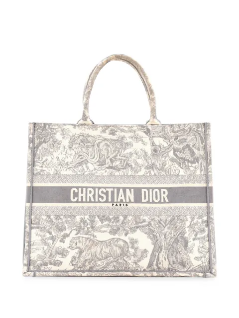 Christian Dior Pre-Owned tote Book grande de lona bordada
