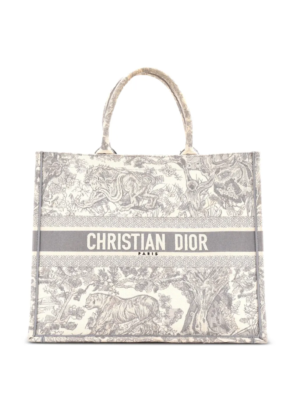 Christian Dior Pre-Owned Book Embroidered Canvas Large tote bag - Grau
