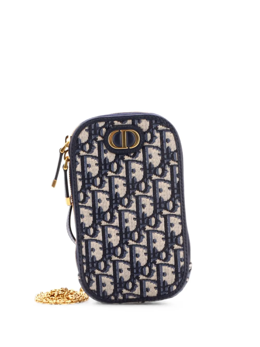 Christian Dior Pre-Owned Borsa a tracolla 30 Montaigne Phone Holder on Chain Oblique - Blu