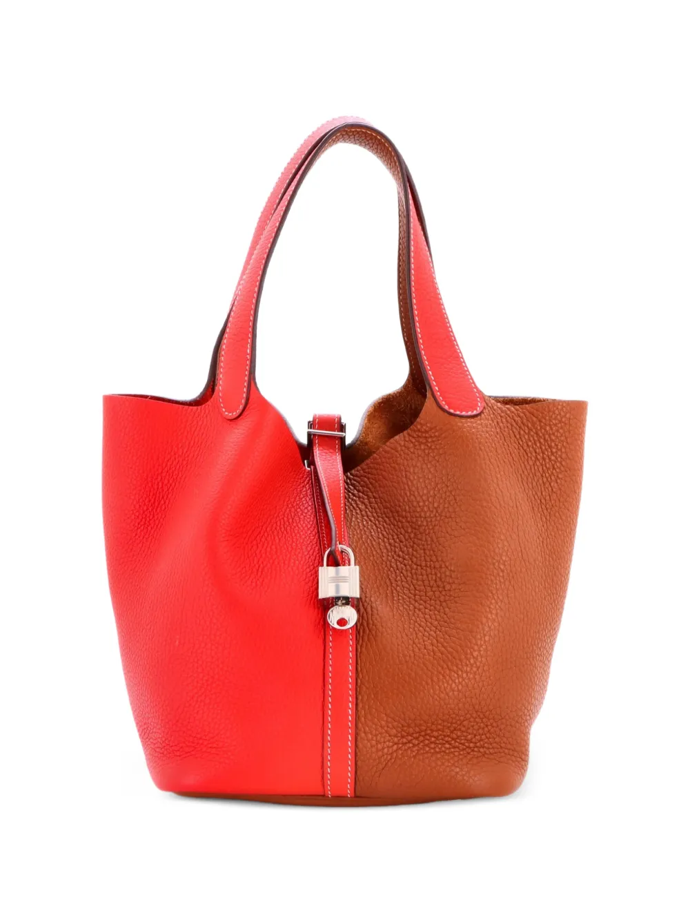 Hermès Pre-Owned Picotin Lock Bag Bicolor Clemence MM bucket bag - Brown