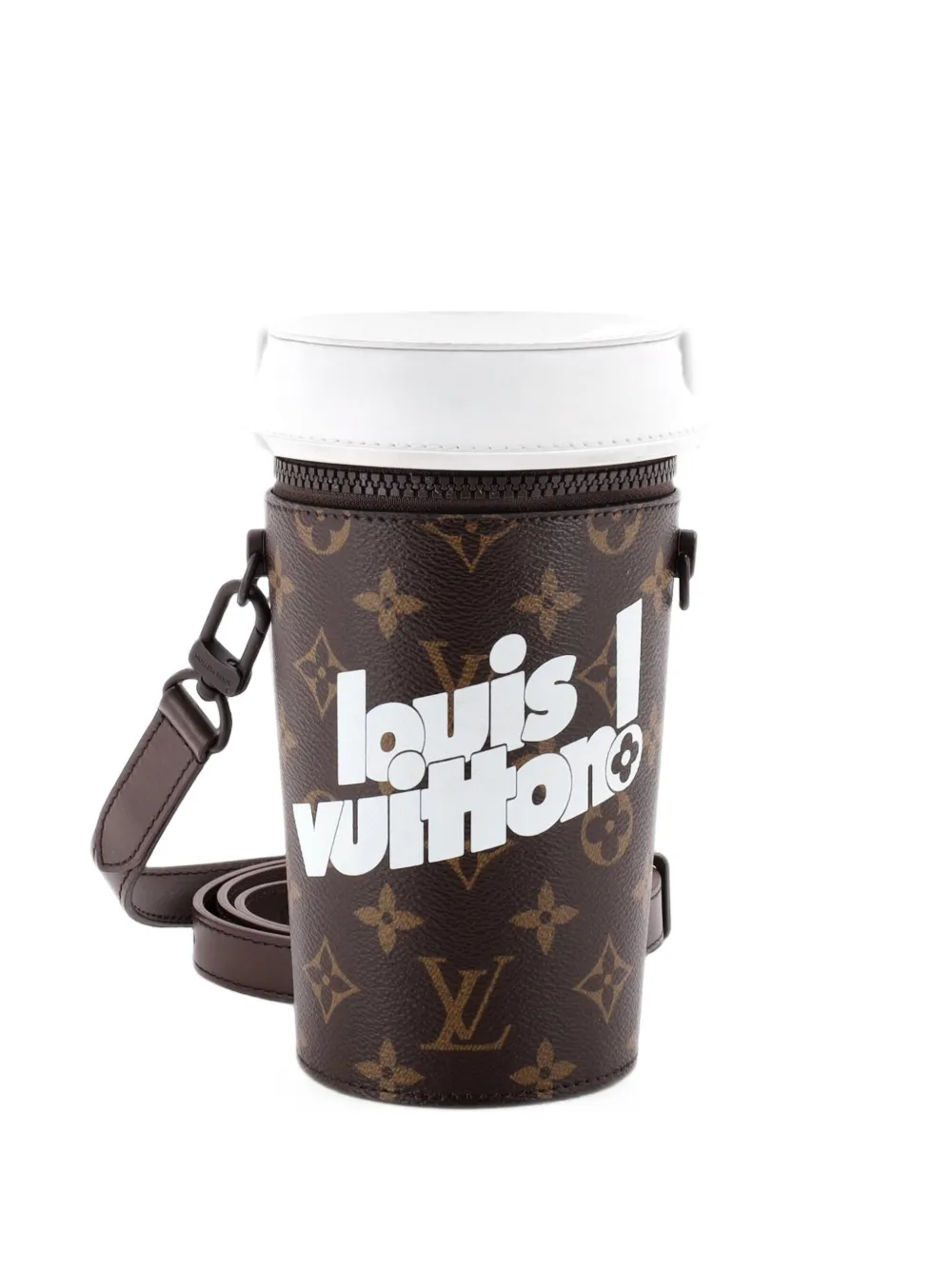 Louis Vuitton Pre-Owned Coffee Cup Convertible Pouch Everyday Signature Vintage Monogram Canvas crossbody bag - Marrone