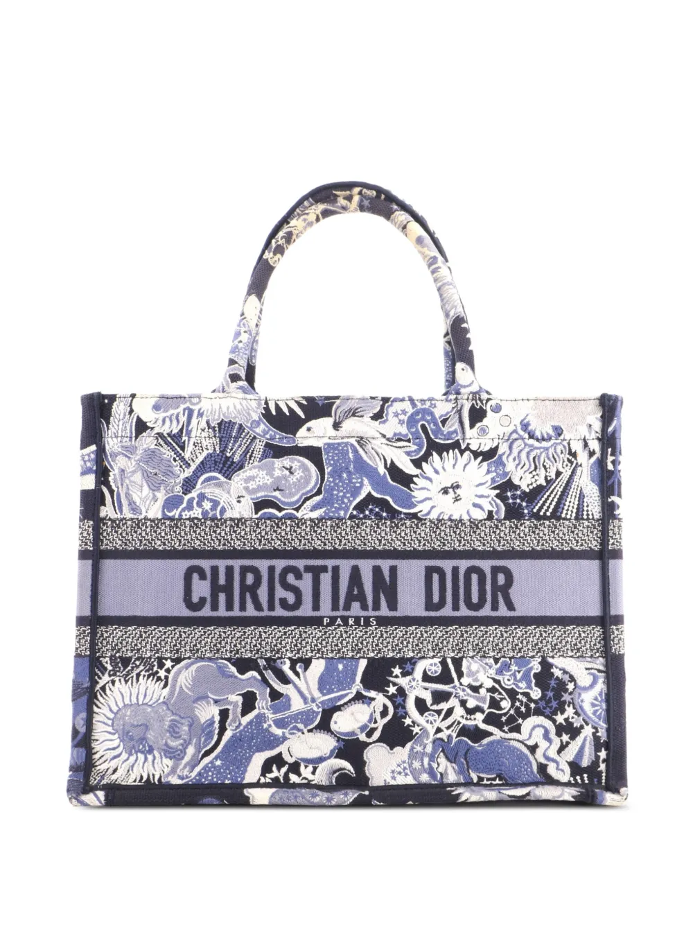 Christian Dior Pre-Owned Book Embroidered Canvas Medium tote bag - Blau