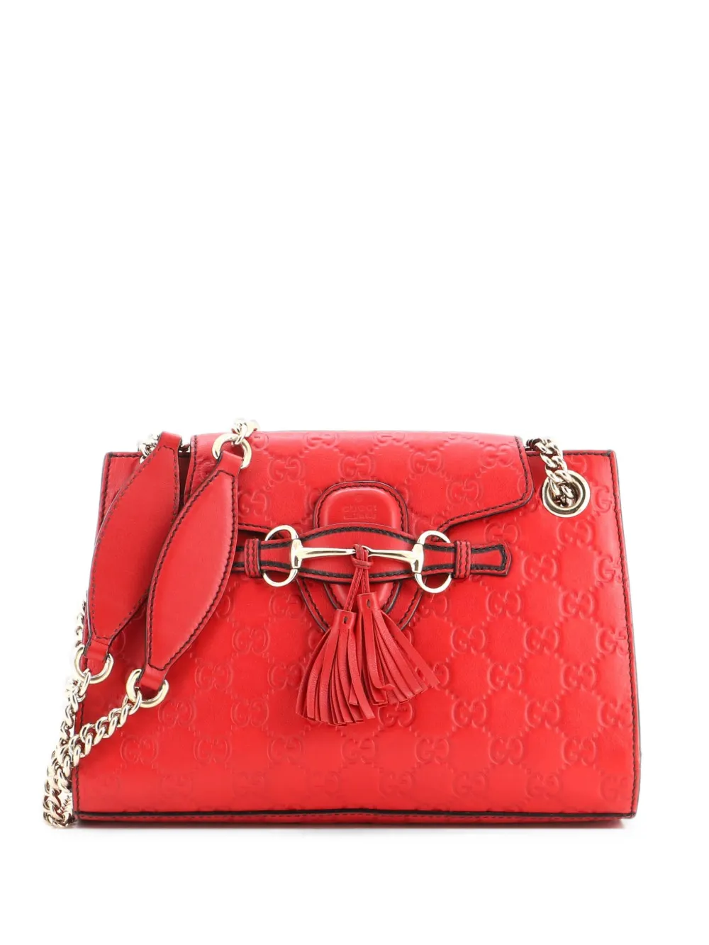 Gucci Pre-Owned Emily Chain Flap Guccissima Leather Small shoulder bag - Rot