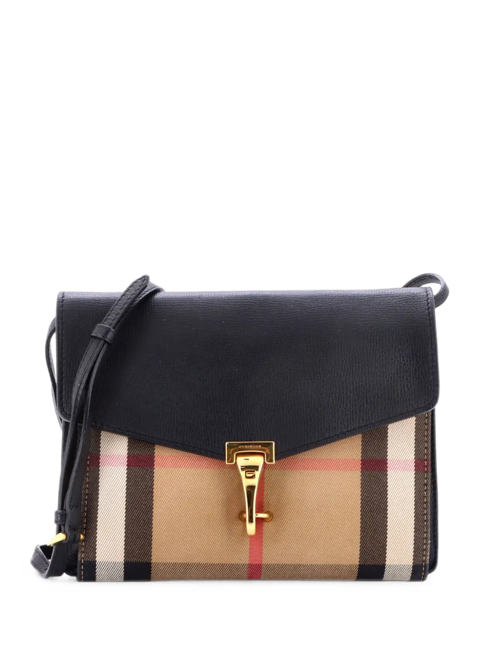 Burberry Pre-Owned Macken Crossbody Bag Leather and House Check Canvas Baby shoulder bag - Mehrfarbig