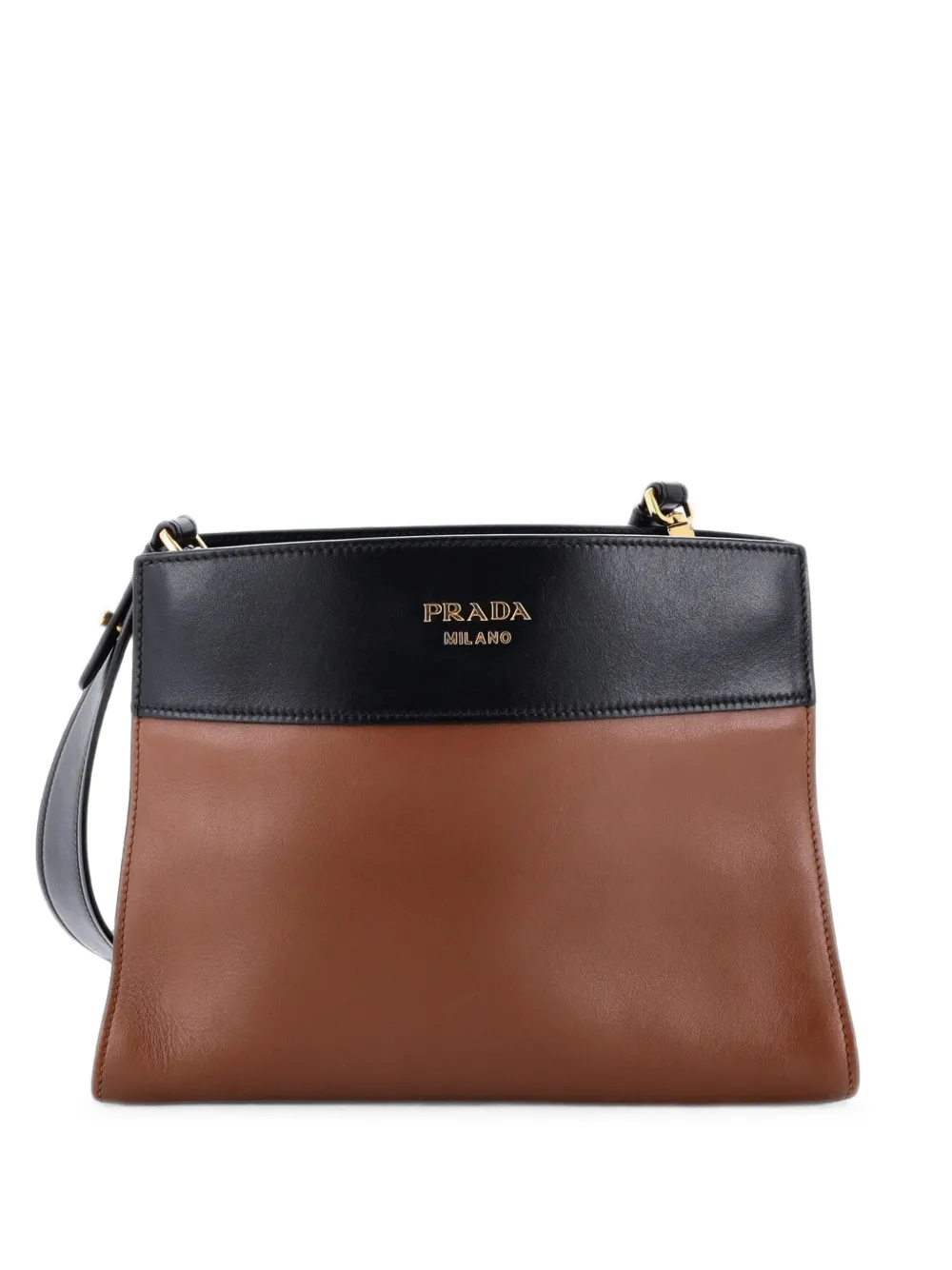 Prada Pre-Owned Bibliotheque City Calfskin Small shoulder bag - Marrone