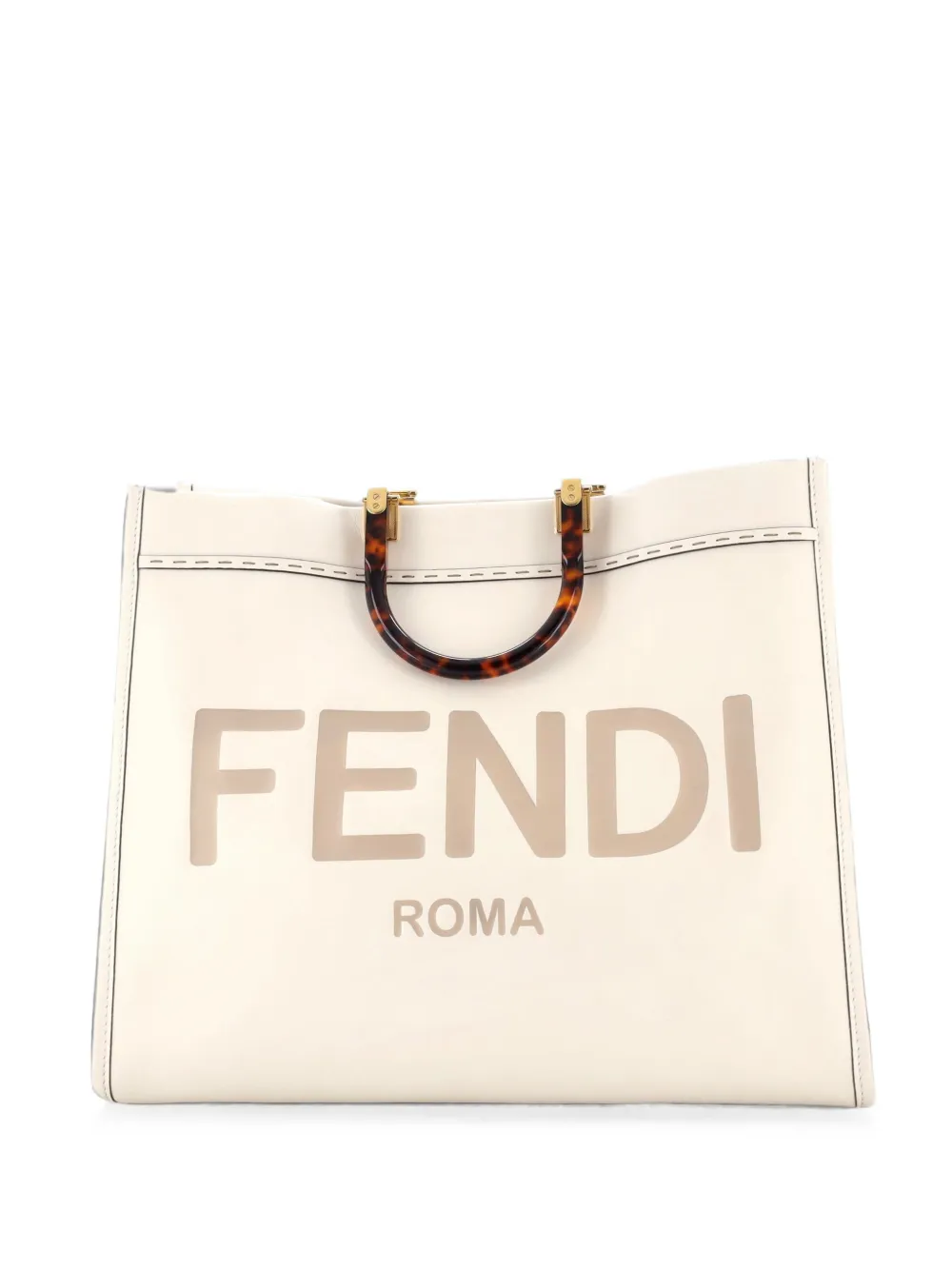 Fendi Pre-Owned Sunshine Shopper Leather Large tote bag - White