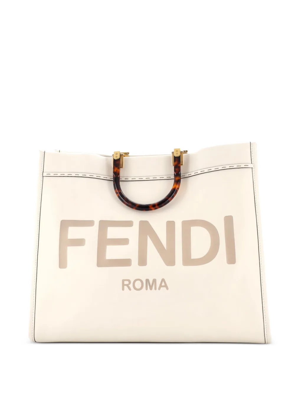 Fendi Pre-Owned Sunshine Shopper Leather Large tote bag - White