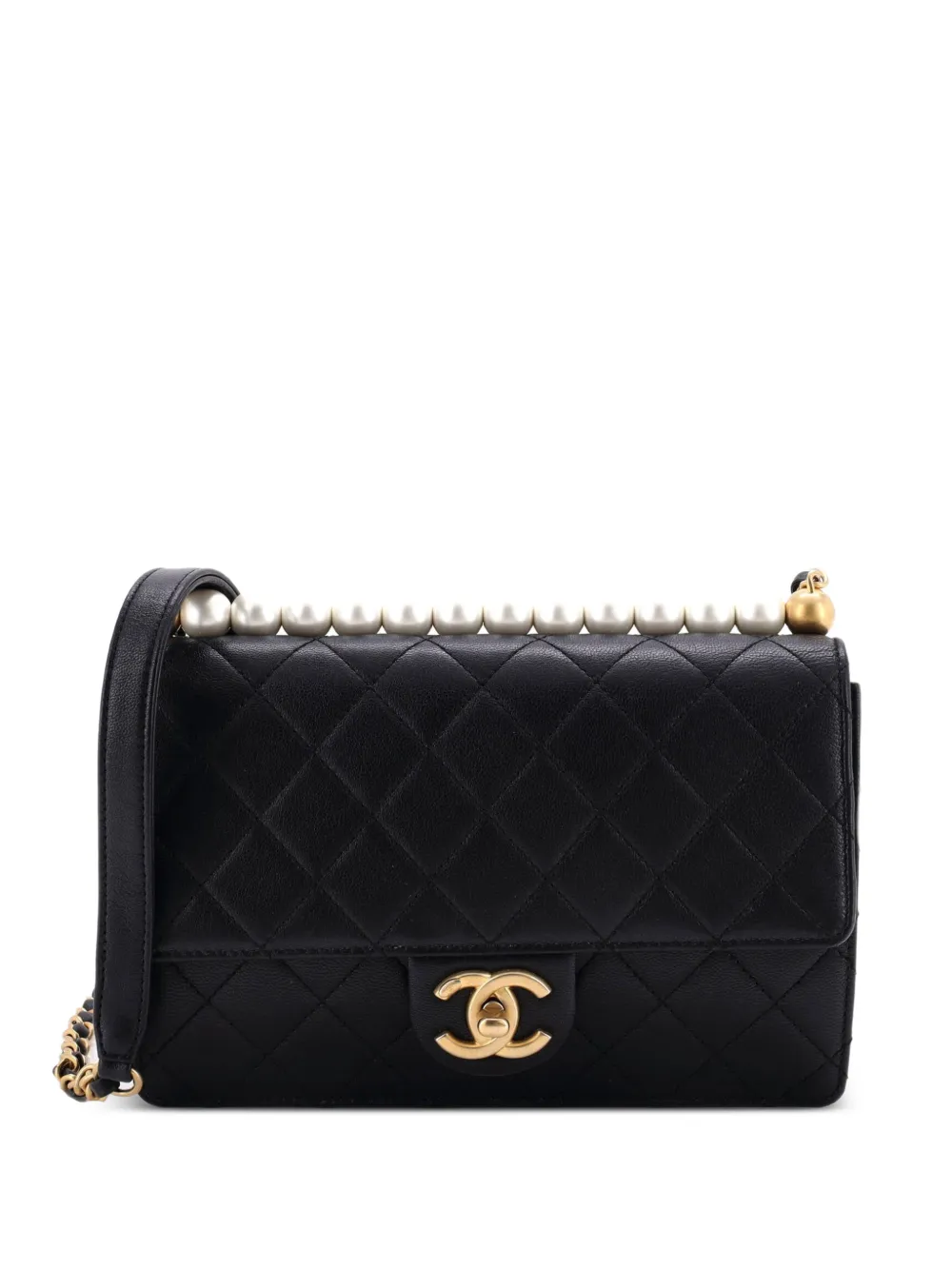 CHANEL Pre-Owned Chic Pearls Flap Bag Quilted Lambskin Small shoulder bag - Schwarz
