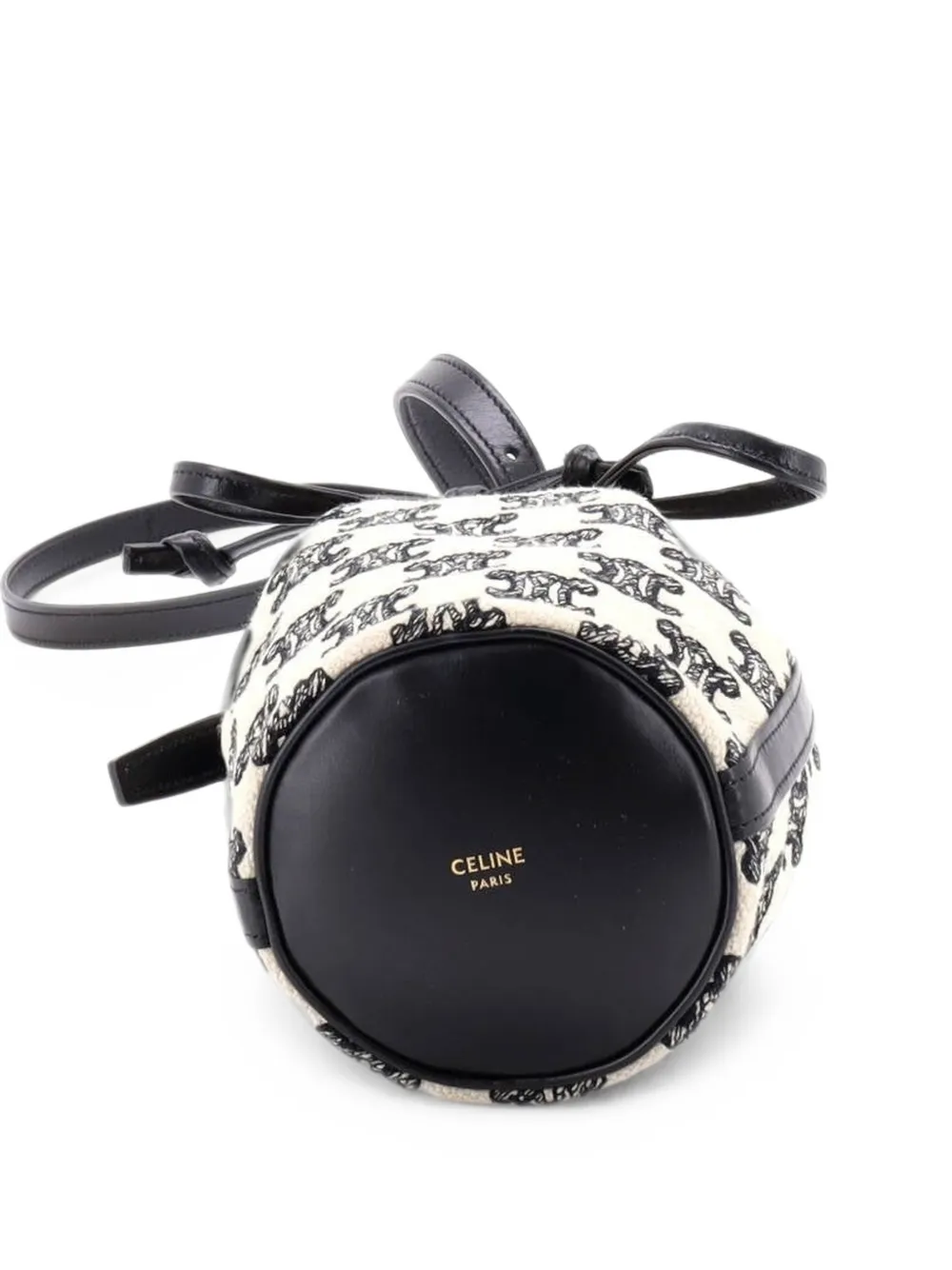 Celine Pre-Owned Drawstring Triomphe Canvas Micro bucket bag - Schwarz