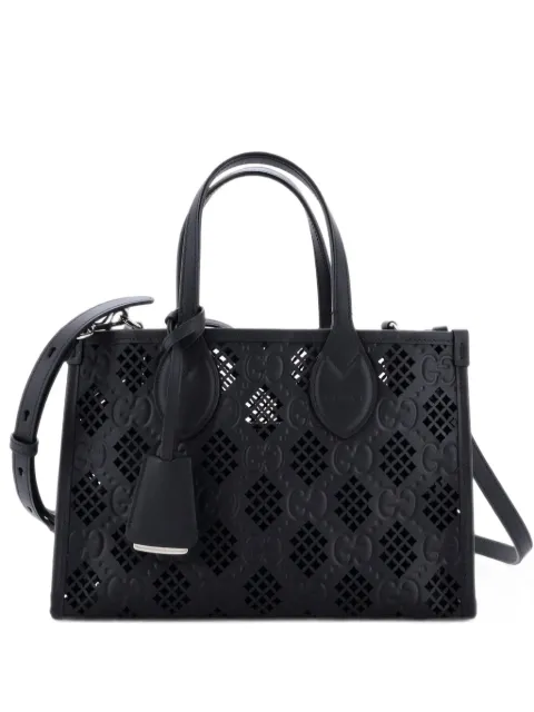 Gucci Pre-Owned Convertible GG Debossed Laser Cut Leather Small tote bag