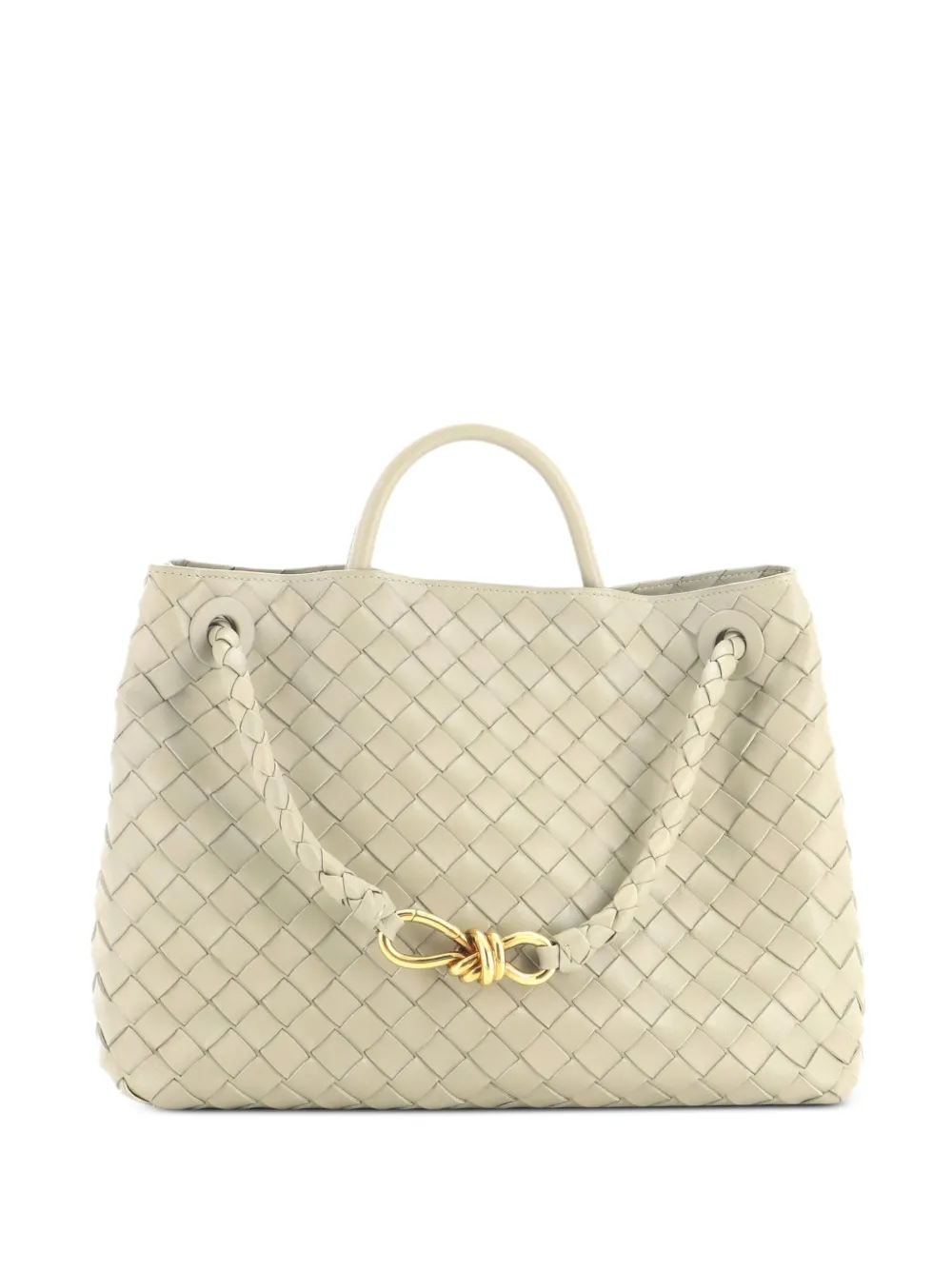 Bottega Veneta Pre-Owned Andiamo Top Handle Bag Intrecciato Nappa Medium satchel - Nude