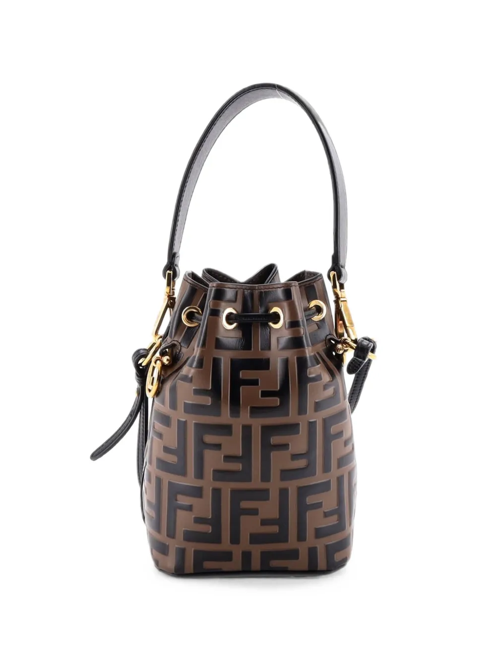 Fendi Pre-Owned sac seau Mon Trésor en cuir à motif Zucca embossé format mini - Marron Fendi Pre-Owned sac seau Mon Trésor en cuir à motif Zucca embossé format mini - Marron