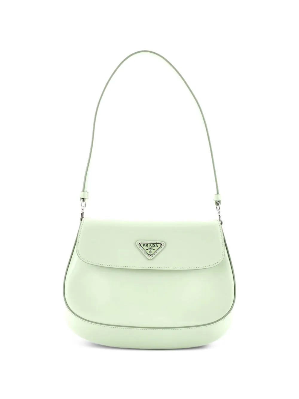 Prada Pre-Owned Cleo Flap Shoulder Bag Spazzolato Leather Small hobo bag - Verde