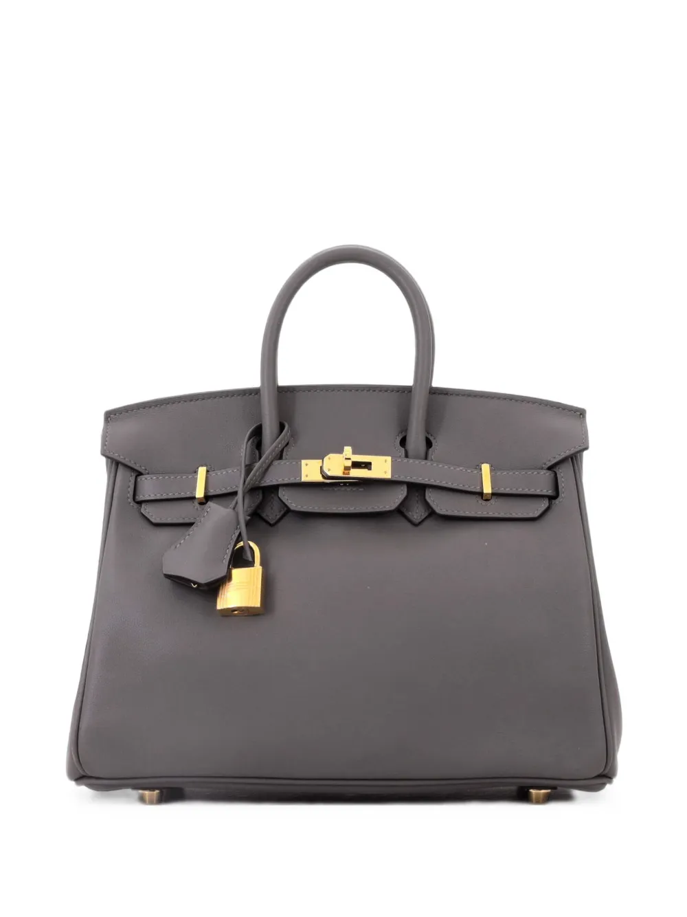 Hermès Pre-Owned Birkin Handbag Gris Meyer Swift with Gold Hardware 25 tote bag