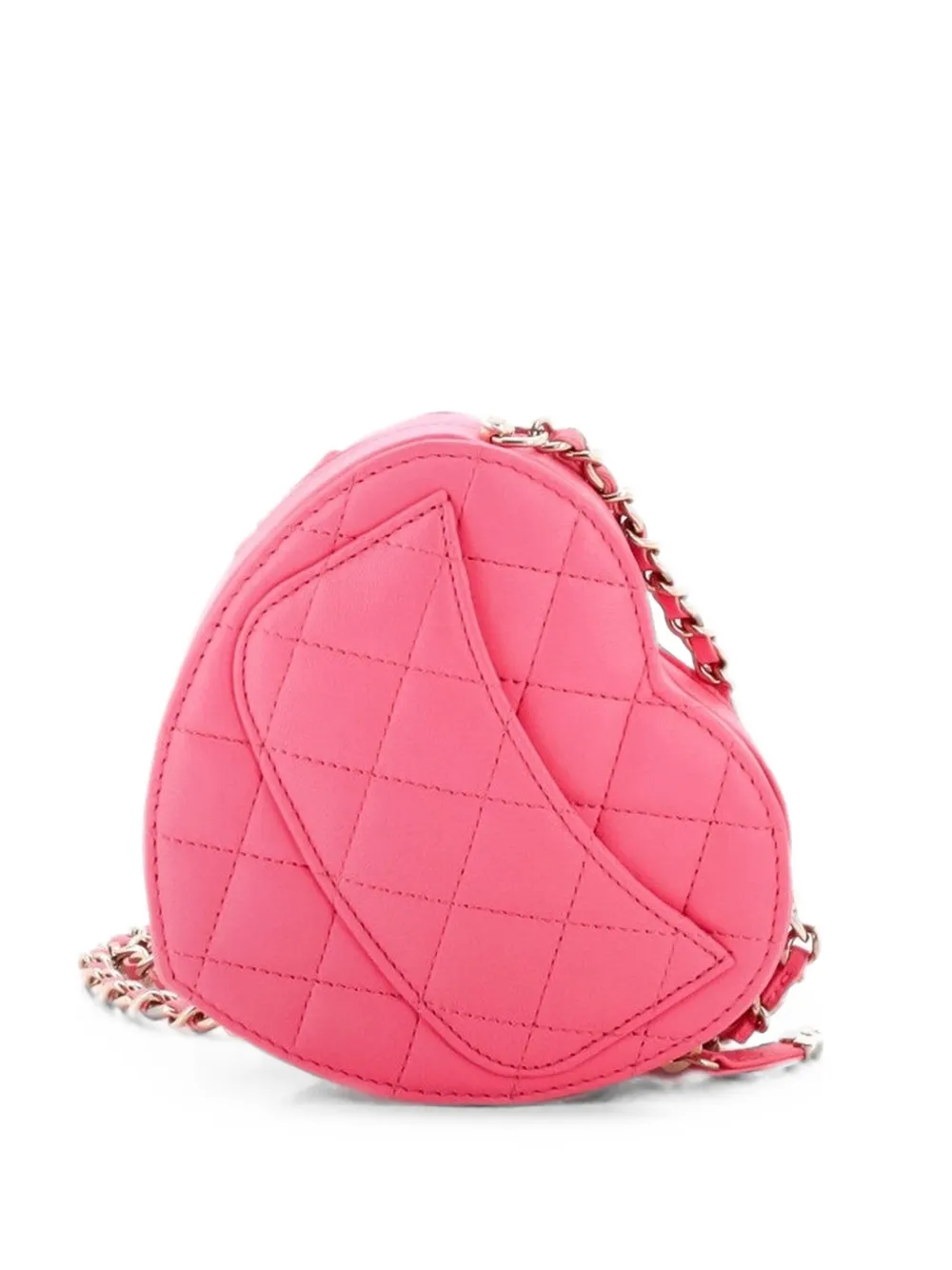 CHANEL Pre-Owned pochette à bandoulière CC in Love matelassée en cuir d'agneau - Rose CHANEL Pre-Owned pochette à bandoulière CC in Love matelassée en cuir d'agneau - Rose