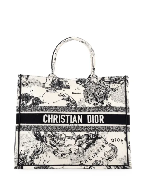 Christian Dior Pre-Owned Book Embroidered Canvas Large tote bag