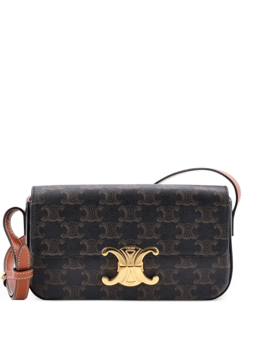 Celine Pre-Owned Triomphe East-West Triomphe Coated Canvas shoulder bag - Braun