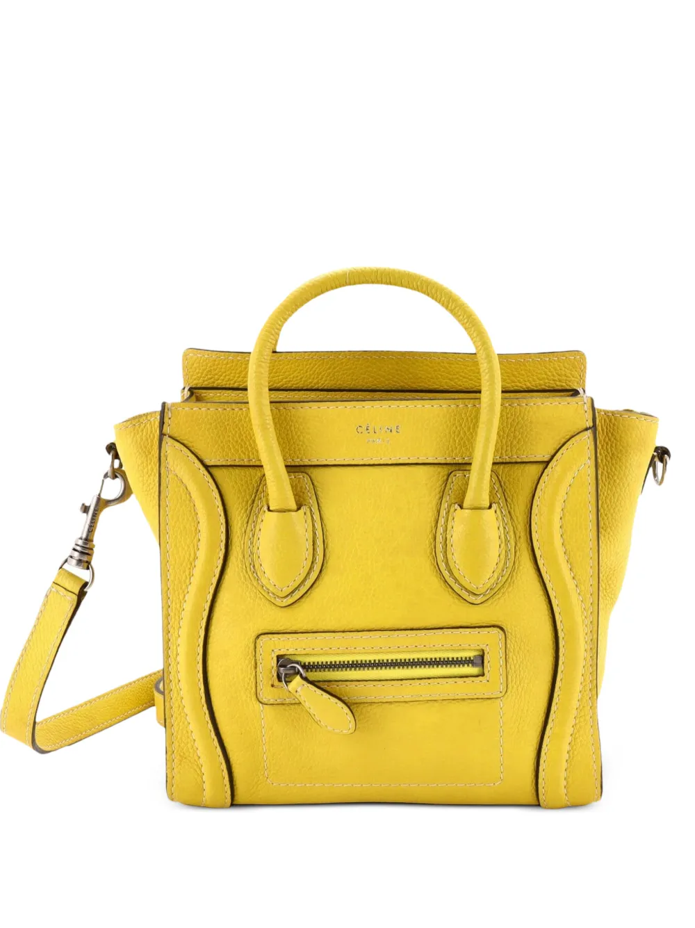 Celine Pre-Owned Luggage Bag Grainy Leather Nano crossbody bag - Gelb