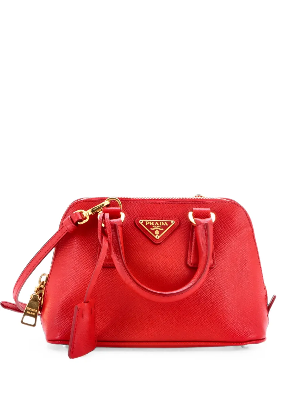 Prada Pre-Owned Promenade Bag Saffiano Leather Mini crossbody bag - Rosso