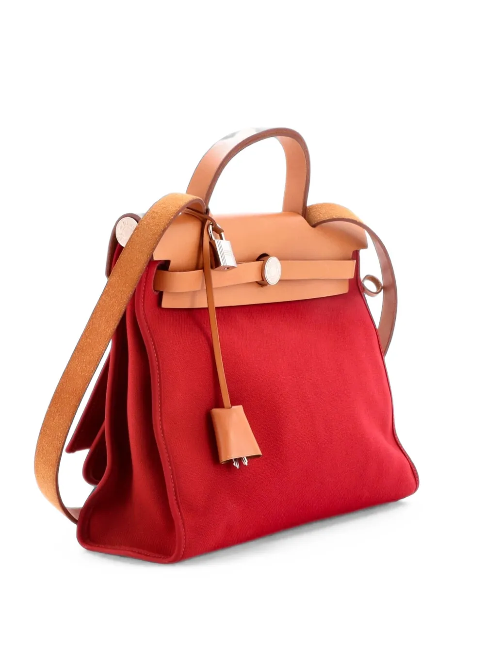 Hermès Pre-Owned sac porté épaule Herbag Zip Leather and Toile 31 - Marron Hermès Pre-Owned sac porté épaule Herbag Zip Leather and Toile 31 - Marron