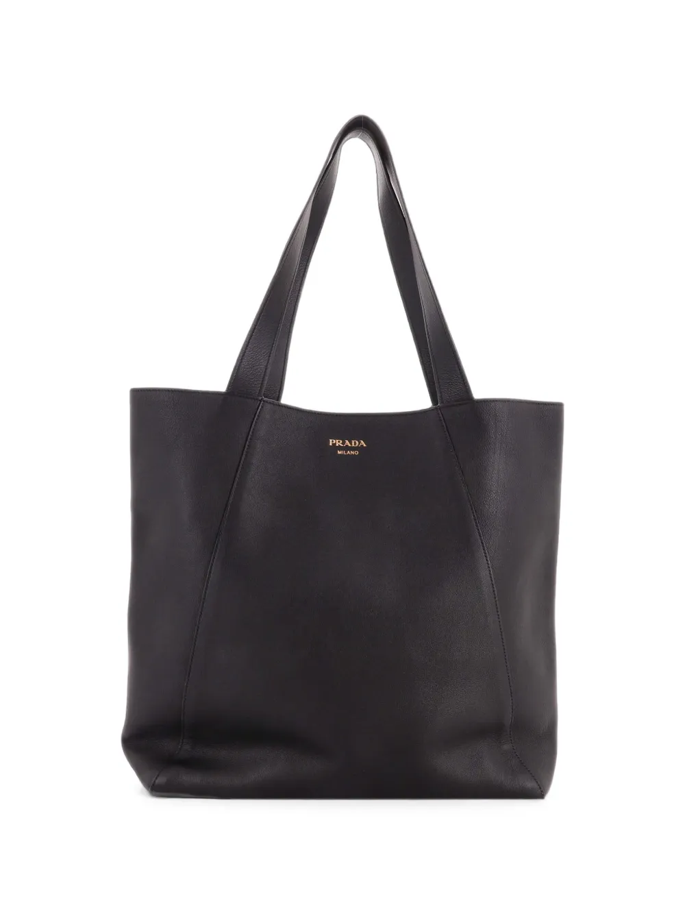 Prada Pre-Owned Open Shopper Tote Soft Grain Leather Large shoulder bag - Nero