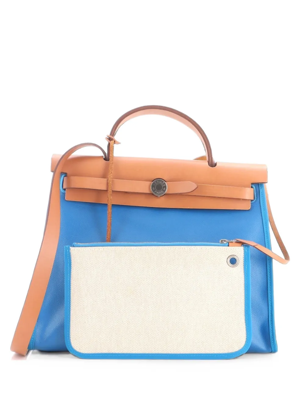 Hermès Pre-Owned sac porté épaule Herbag Zip Berline Vache Canvas and Leather 31 - Bleu Hermès Pre-Owned sac porté épaule Herbag Zip Berline Vache Canvas and Leather 31 - Bleu