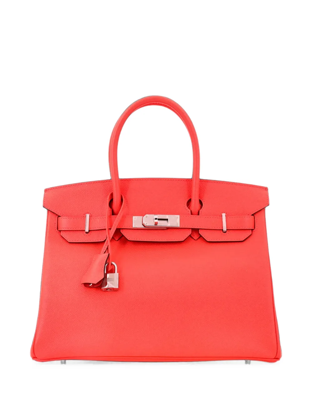 Hermès Pre-Owned Birkin Handbag Rouge Pivoine Epsom with Palladium Hardware 30 satchel - Rosso