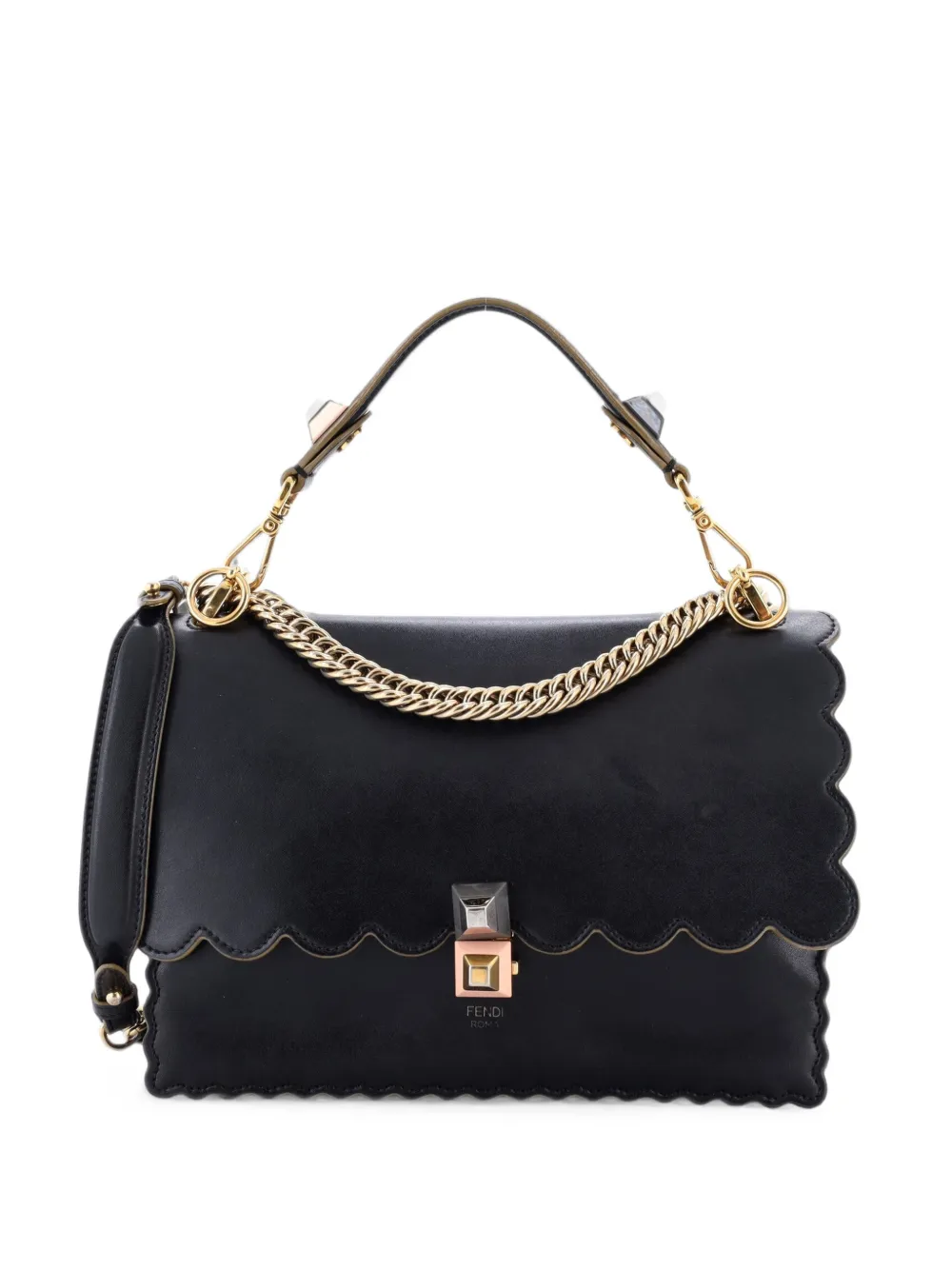 Fendi Pre-Owned Kan I Bag Leather Medium shoulder bag - Schwarz