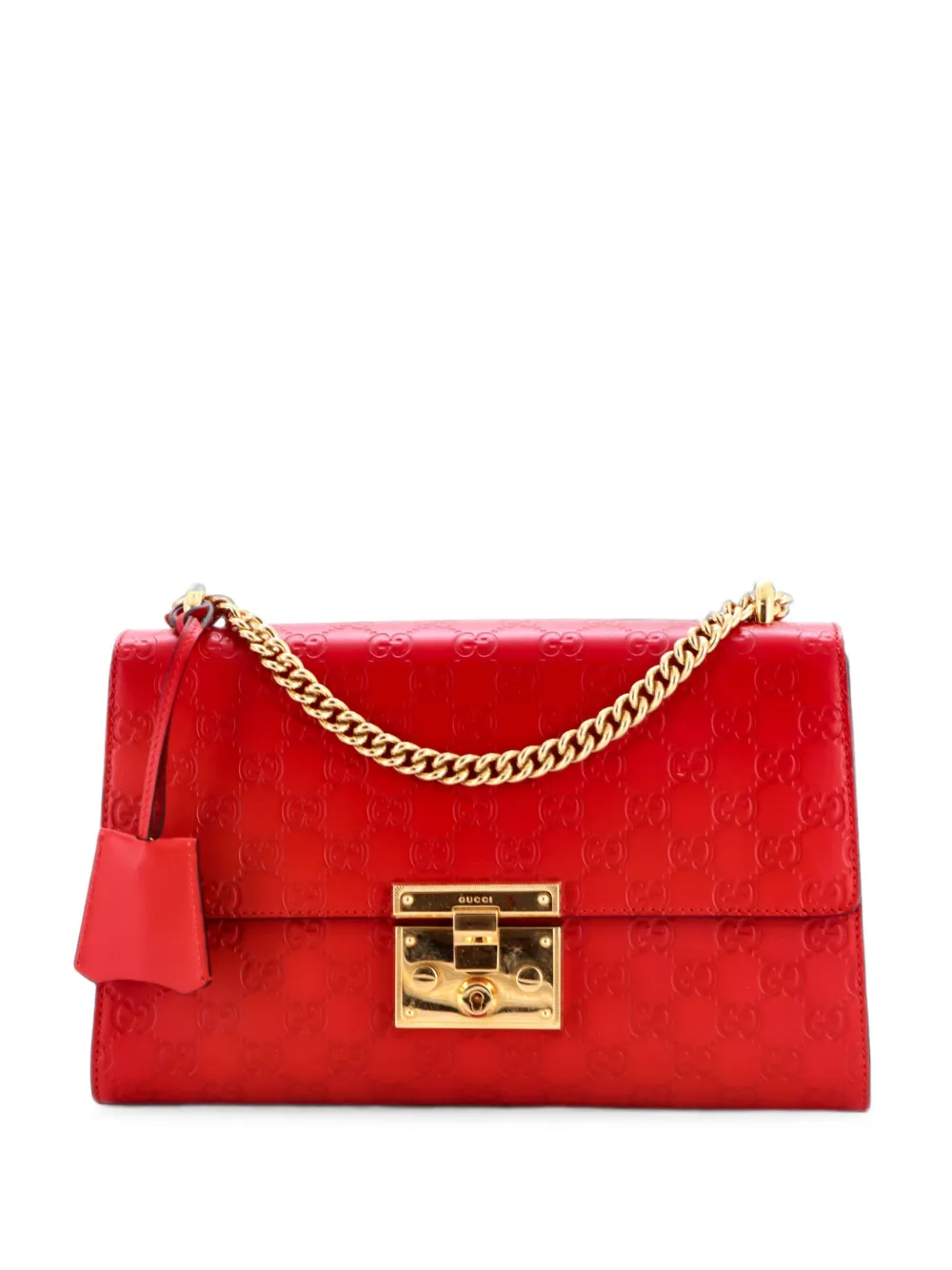 Gucci Pre-Owned Padlock Guccissima Leather Medium shoulder bag - Rosso