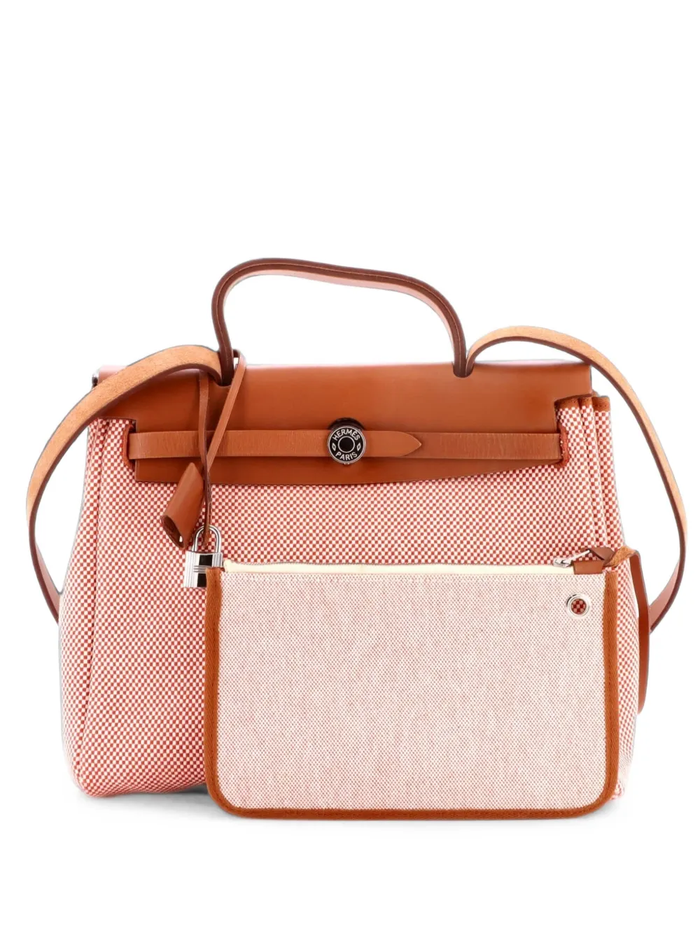 Hermès Pre-Owned sac porté épaule Herbag 31 Criss Viking en toile et cuir - Orange Hermès Pre-Owned sac porté épaule Herbag 31 Criss Viking en toile et cuir - Orange