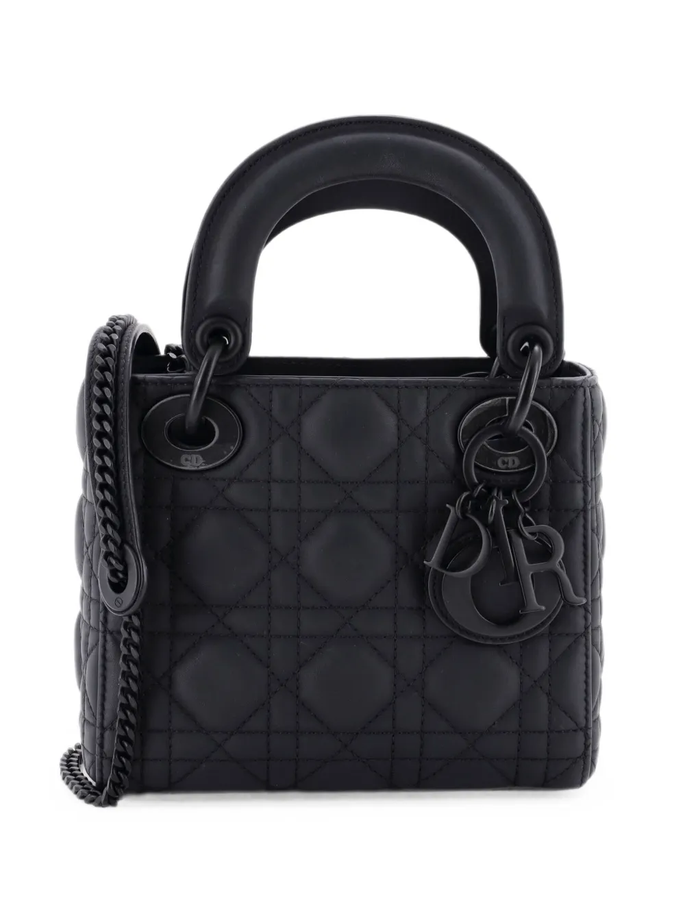 Christian Dior Pre-Owned Ultra Matte Lady Dior Chain Bag Cannage Quilt Calfskin Mini shoulder bag - Nero