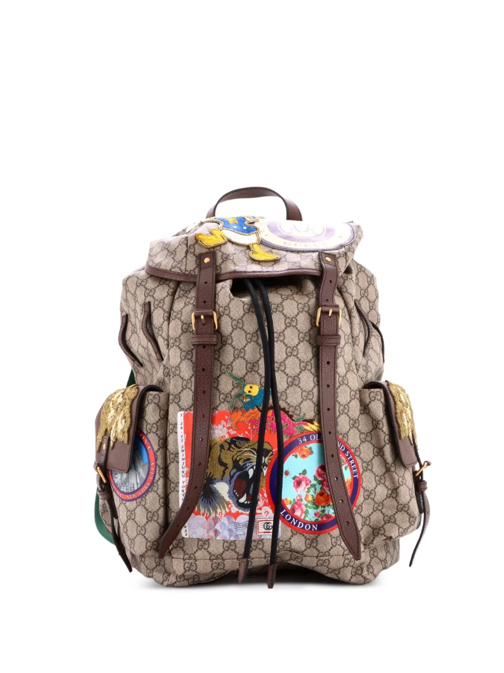 Gucci Pre-Owned Donald Duck Soft GG Coated Canvas with Applique Large backpack in Brown