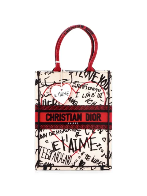 Christian Dior Pre-Owned tote Book Vertical de lona con bordado