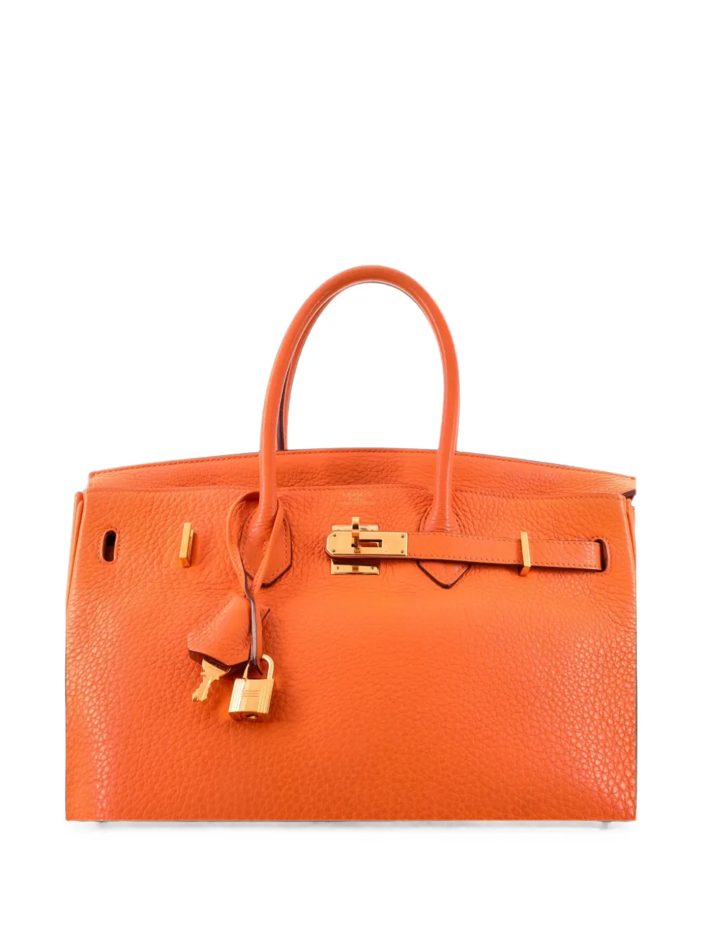 Hermès Pre-Owned Birkin Handbag Orange H Clemence with Gold Hardware 35 tote bag