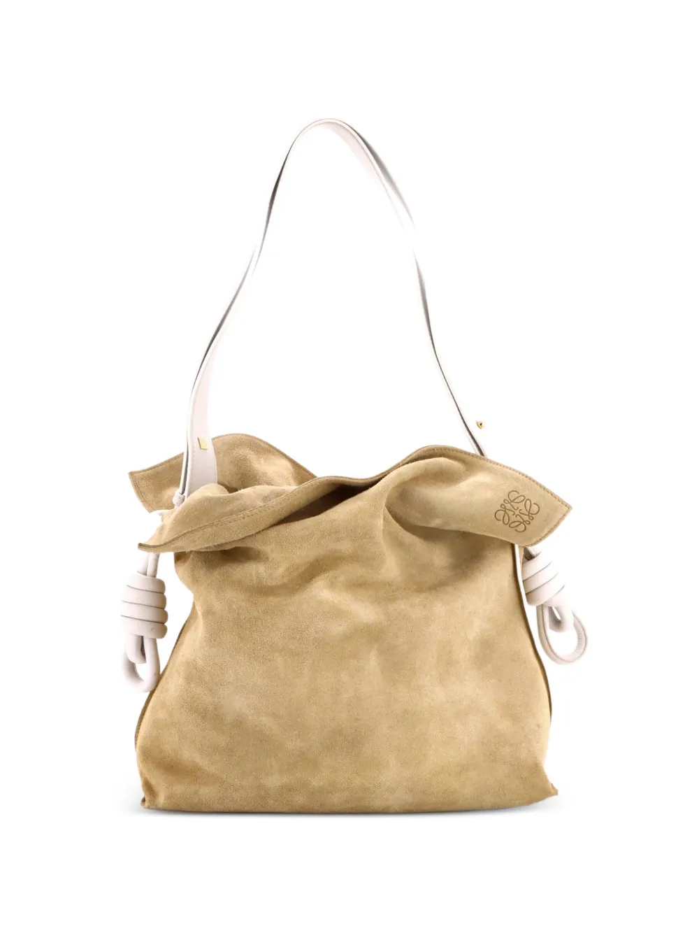 Loewe Pre-Owned Flamenco Knot Bag Suede Large shoulder bag - Nude