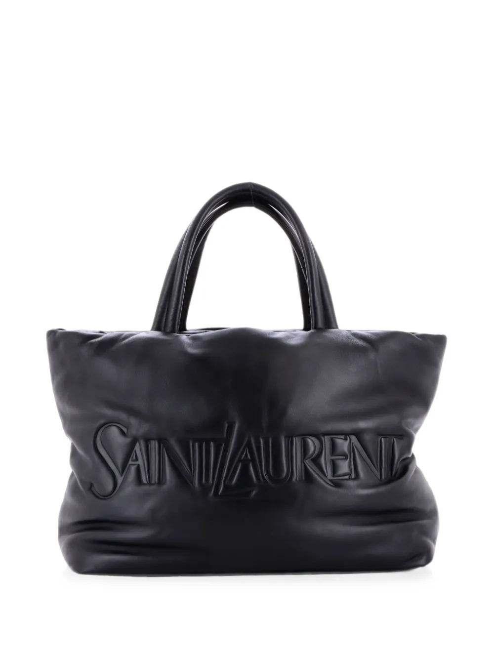 Saint Laurent Pre-Owned Debossed Logo Padded Leather tote bag - Noir Saint Laurent Pre-Owned Debossed Logo Padded Leather tote bag - Noir