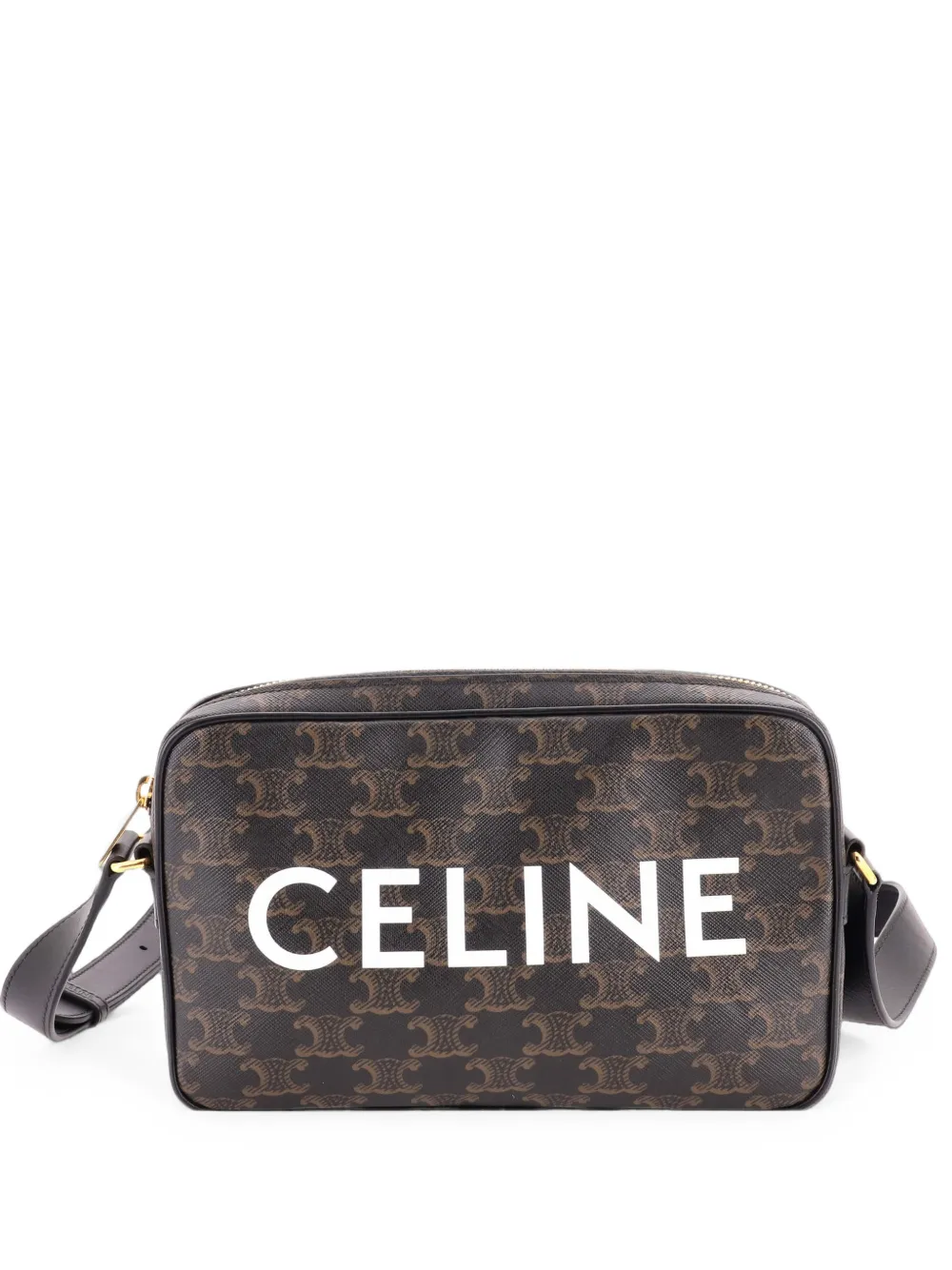 Celine Pre-Owned sacoche Triomphe en toile enduite à logo médium - Marron Celine Pre-Owned sacoche Triomphe en toile enduite à logo médium - Marron