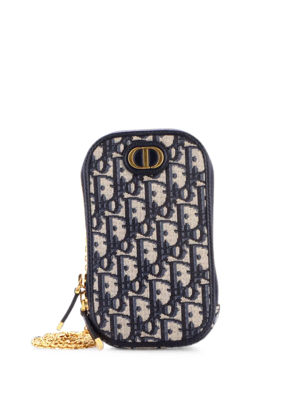 Christian Dior Pre-Owned 30 Montaigne Phone Holder on Chain Oblique Canvas crossbody bag - Blu