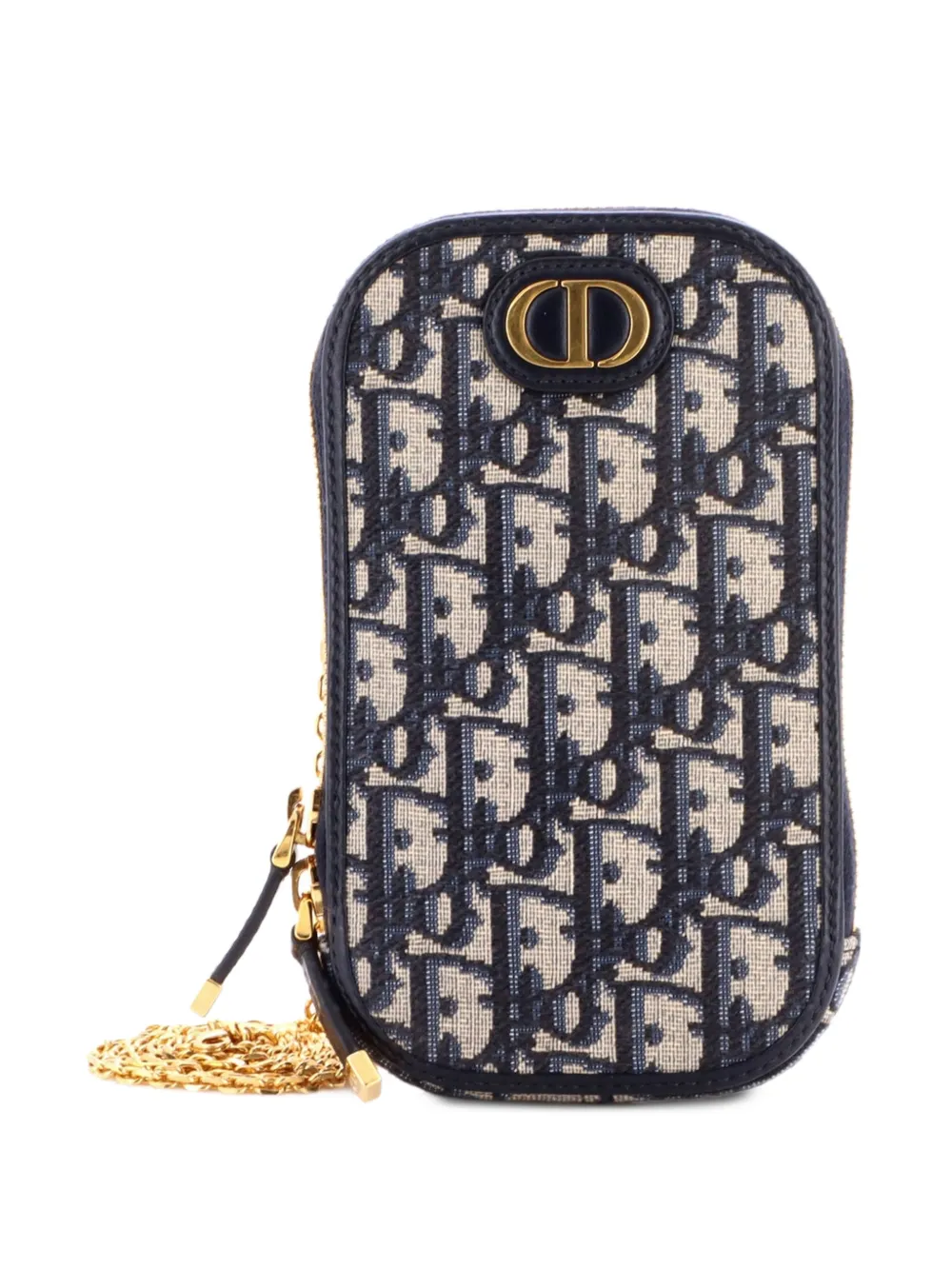 Christian Dior Pre-Owned 30 Montaigne Phone Holder on Chain Oblique Canvas crossbody bag - Blau