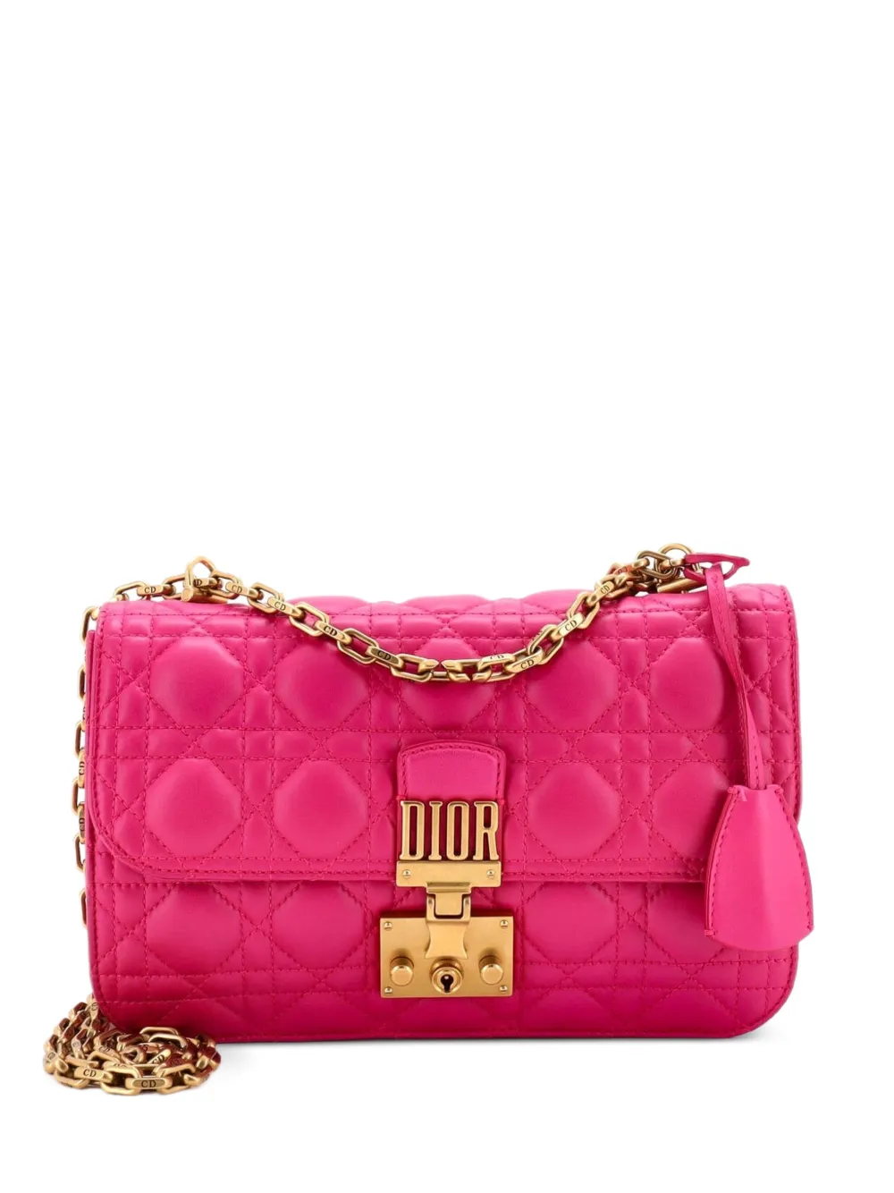 Christian Dior Pre-Owned Dioraddict Flap Bag Cannage Quilt Lambskin Medium shoulder bag - Pink