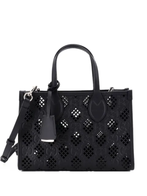Gucci Pre-Owned Convertible GG Debossed Laser Cut Leather Small tote bag