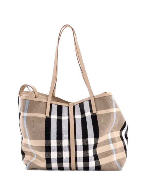 Burberry Pre-Owned Beach Vintage Check Canvas XL手提包