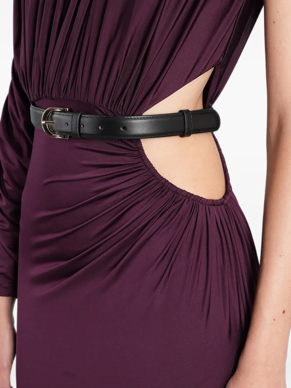 Self-Portrait purple jersey draped maxi dress Paars