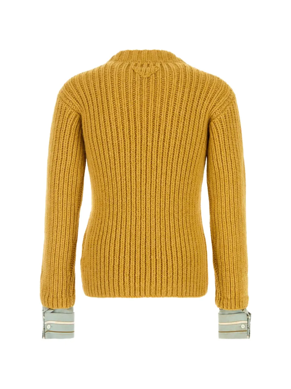 Prada ribbed-knit virgin-wool sweater Geel