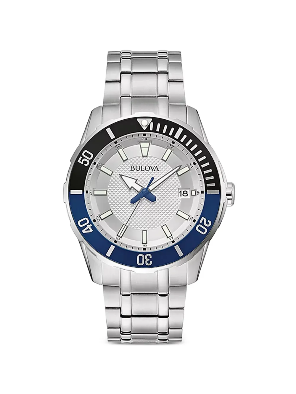 Bulova date-window 42mm watch - Argento