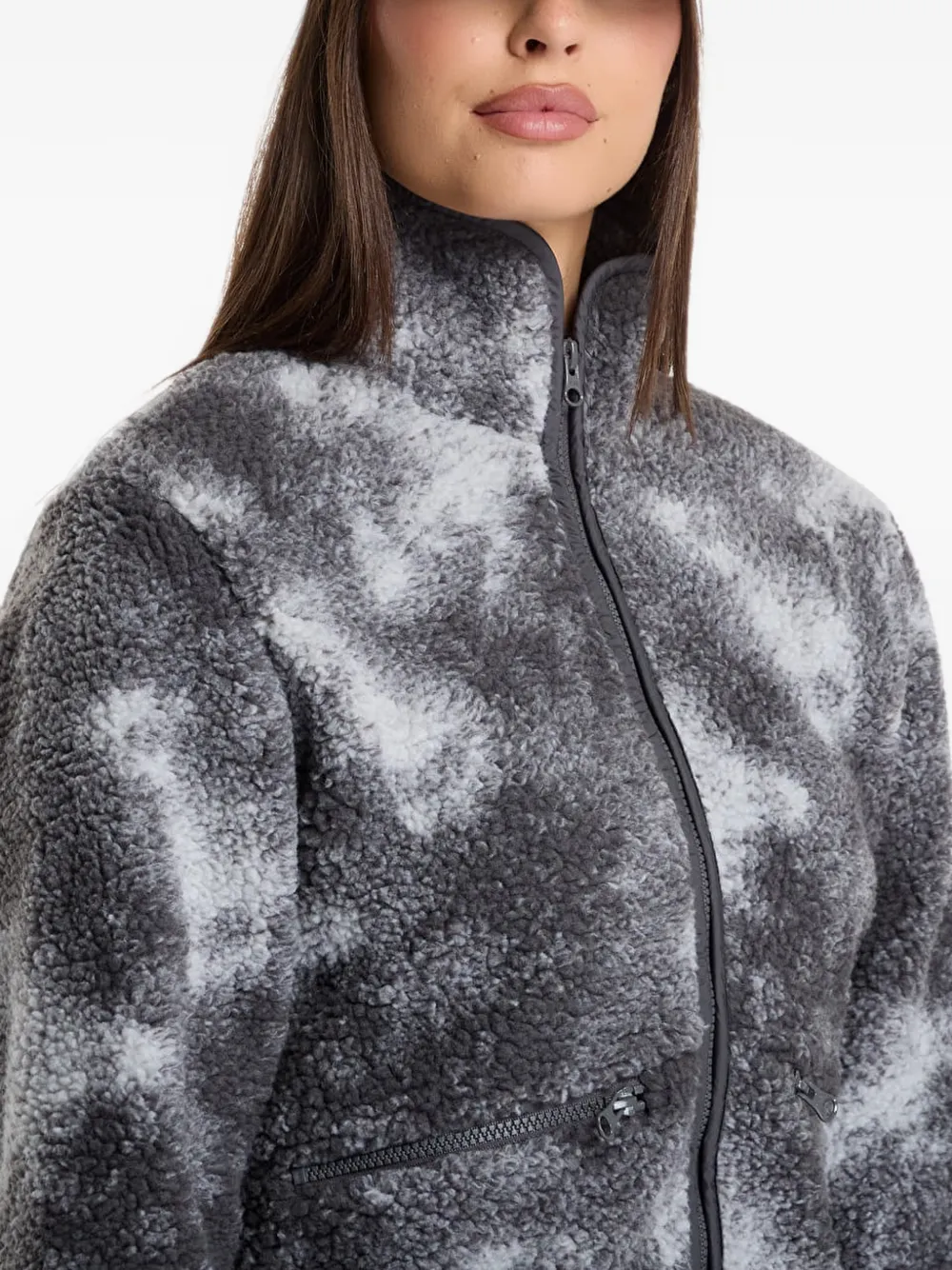 Urban Classics tie-dye fleece jacket Grijs
