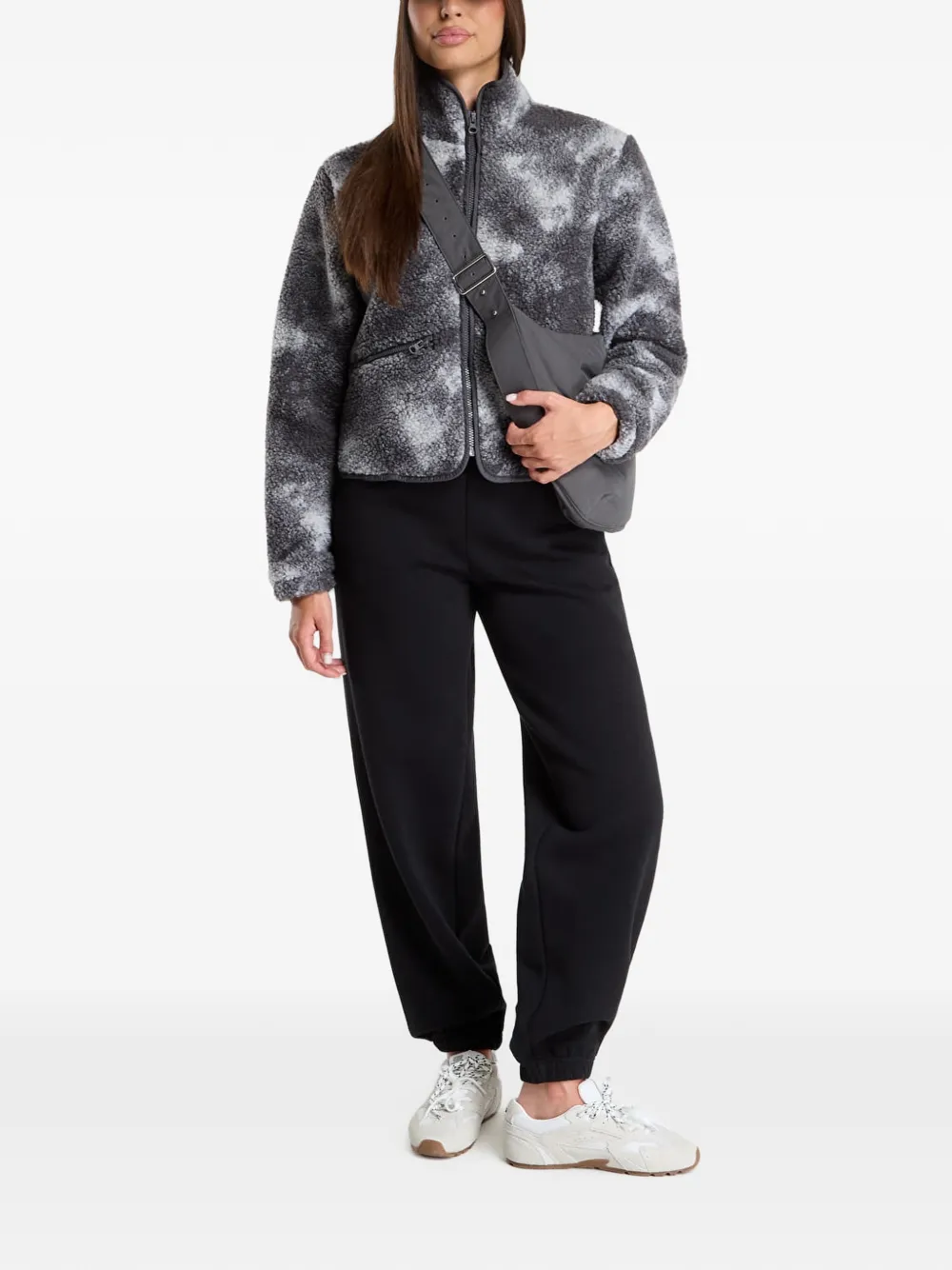 Urban Classics tie-dye fleece jacket Grijs