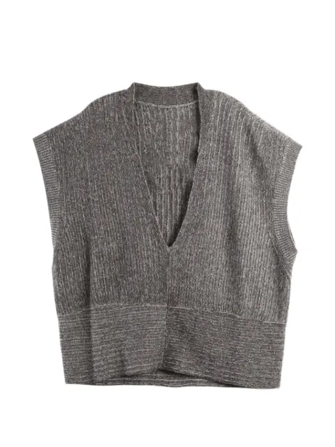 Ziggy Chen ribbed-knit V-neck sleeveless sweater